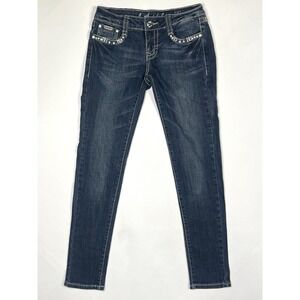 LA Idol USA Jeans Womens 3 - 28X30 Bling Skinny Stretch Embroidered